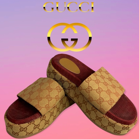 angelina gg supreme platform slide sandal gucci